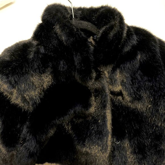 DONNA SALYERS FABULOUS FURS~Black Mink FAUX FUR HIP LENGTH COAT SZ MED LIKE NEW - Picture 8 of 8